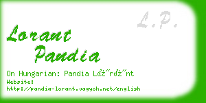 lorant pandia business card